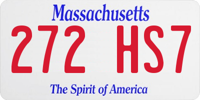 MA license plate 272HS7