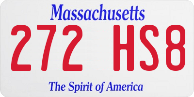 MA license plate 272HS8