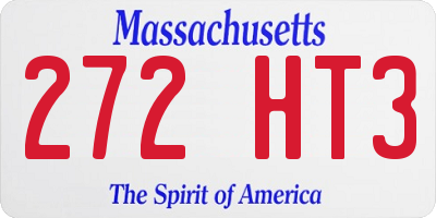 MA license plate 272HT3