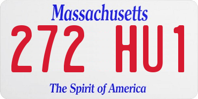 MA license plate 272HU1