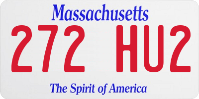MA license plate 272HU2