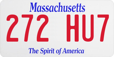 MA license plate 272HU7