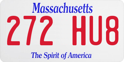 MA license plate 272HU8