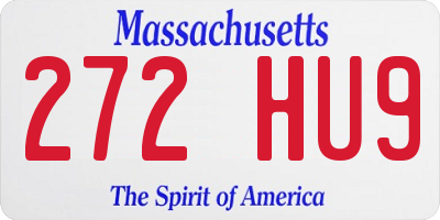 MA license plate 272HU9