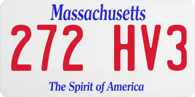 MA license plate 272HV3