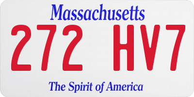 MA license plate 272HV7