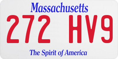 MA license plate 272HV9