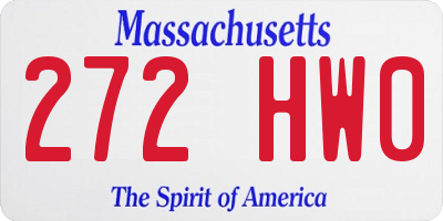 MA license plate 272HW0