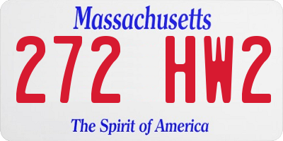MA license plate 272HW2