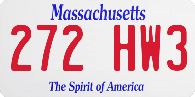 MA license plate 272HW3