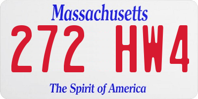 MA license plate 272HW4