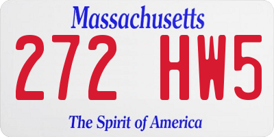MA license plate 272HW5