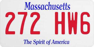 MA license plate 272HW6