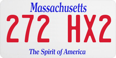 MA license plate 272HX2