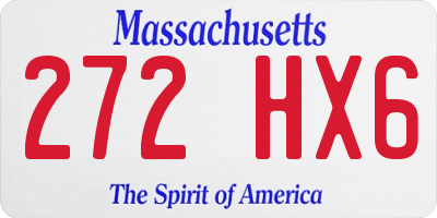 MA license plate 272HX6