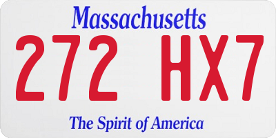 MA license plate 272HX7