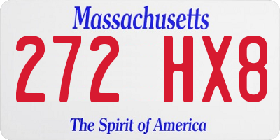 MA license plate 272HX8