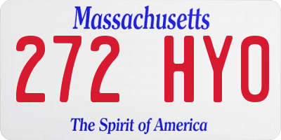 MA license plate 272HY0