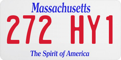 MA license plate 272HY1