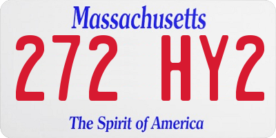 MA license plate 272HY2