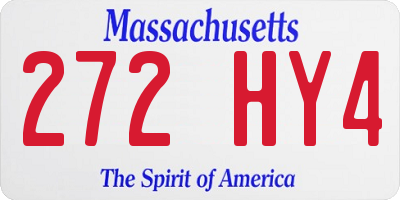 MA license plate 272HY4
