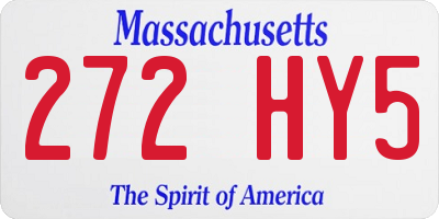 MA license plate 272HY5