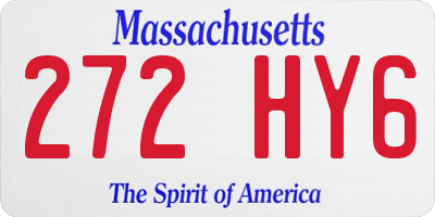 MA license plate 272HY6