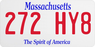 MA license plate 272HY8