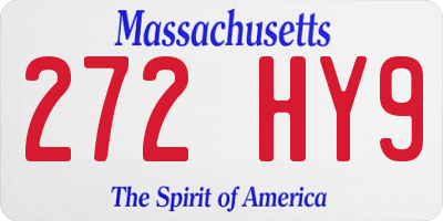 MA license plate 272HY9