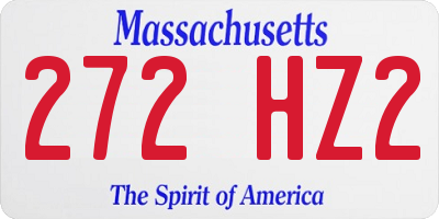 MA license plate 272HZ2