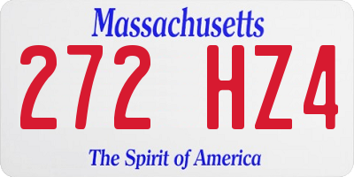 MA license plate 272HZ4