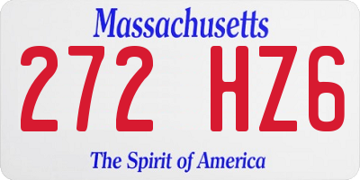 MA license plate 272HZ6