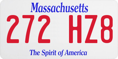 MA license plate 272HZ8