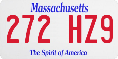 MA license plate 272HZ9