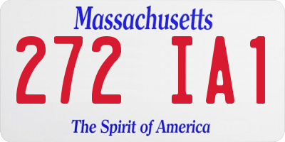 MA license plate 272IA1