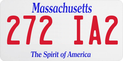 MA license plate 272IA2