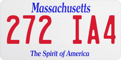 MA license plate 272IA4