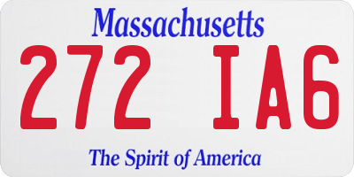 MA license plate 272IA6