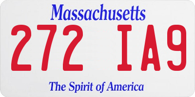 MA license plate 272IA9
