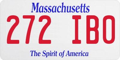 MA license plate 272IB0