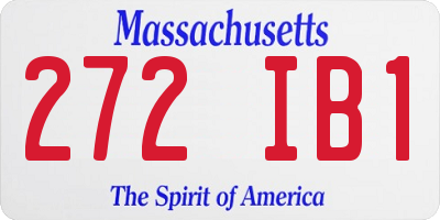MA license plate 272IB1
