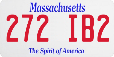 MA license plate 272IB2