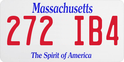 MA license plate 272IB4