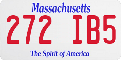 MA license plate 272IB5