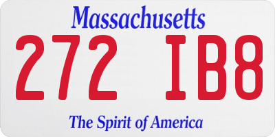 MA license plate 272IB8