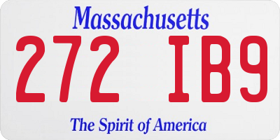 MA license plate 272IB9