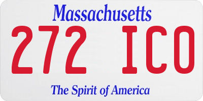 MA license plate 272IC0