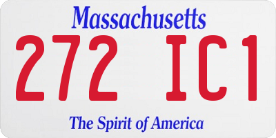 MA license plate 272IC1