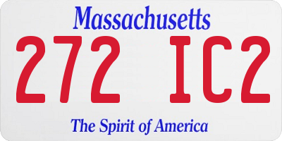 MA license plate 272IC2