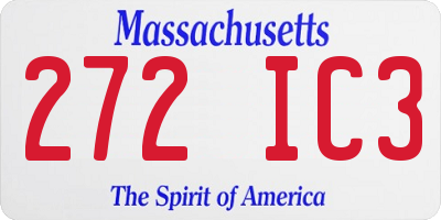 MA license plate 272IC3